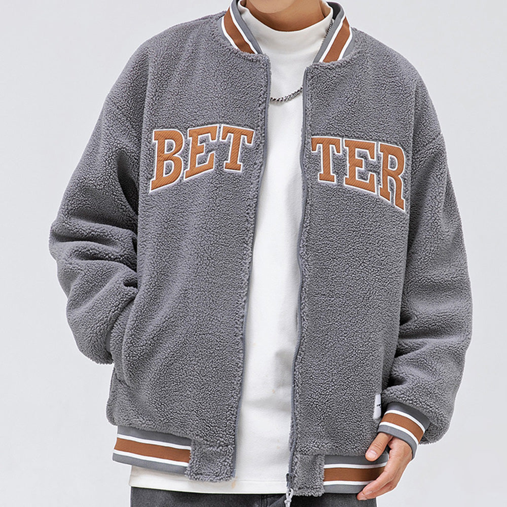 Better Coat Men's Embroidery Sherpa Bomber Jackets
