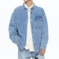 Men's Casual Button Up Denim Shirts with Pocket
