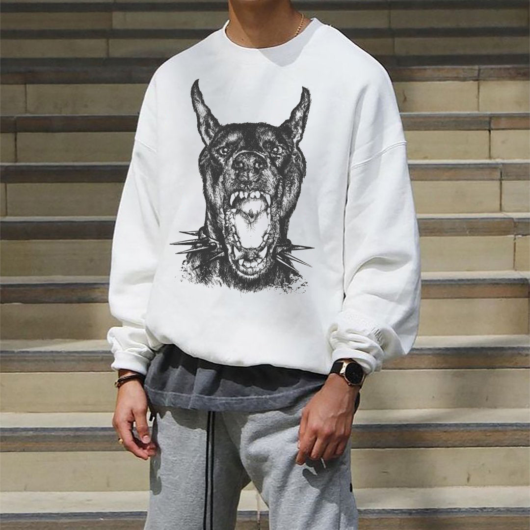 Animal Graphic Print Men's Crewneck Sweatshirt