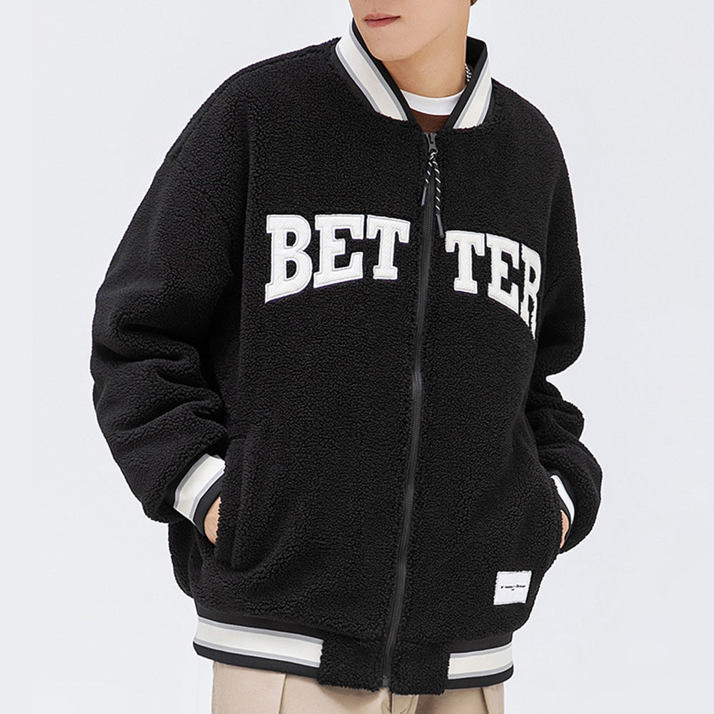 Better Coat Men's Embroidery Sherpa Bomber Jackets