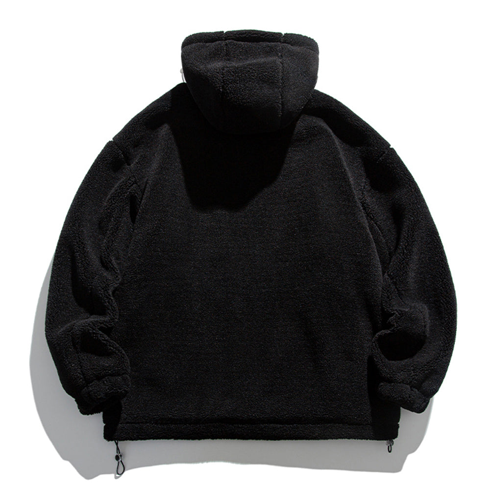 Men's Streetwear Zipper Up Hoode Sherpa Jackets