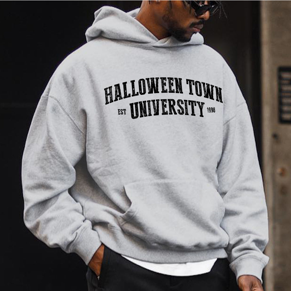 Halloween Alphabet Graphics Casual Men's Hoodie Sweatshirt