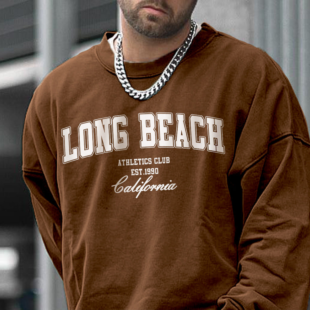 Long Beach Men's Casual Pullover Sweatshirts