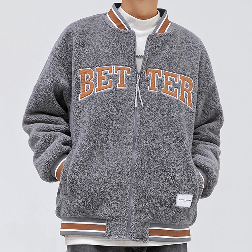 Better Coat Men's Embroidery Sherpa Bomber Jackets