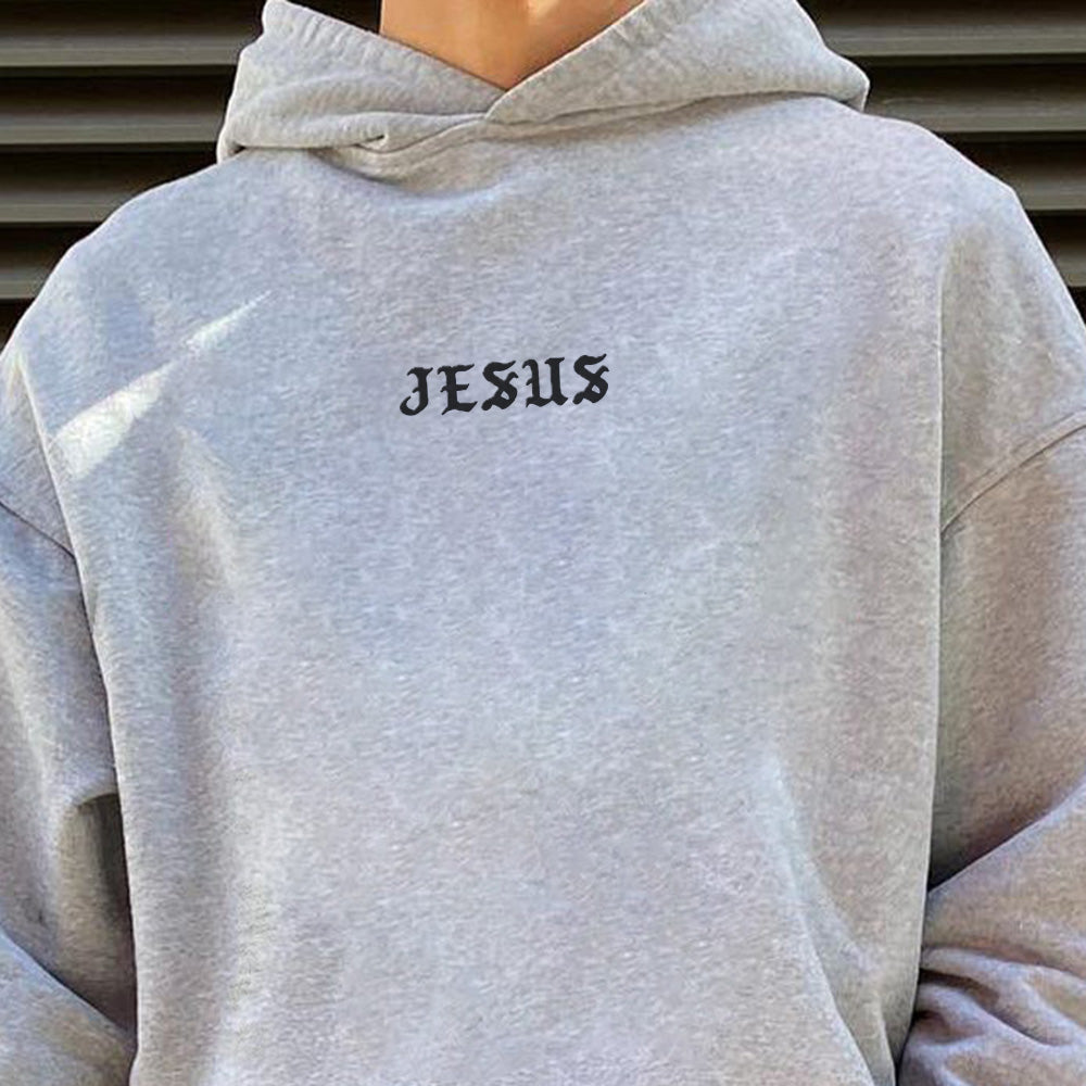 JESUS Men's Casual Loose Fit Pullover Hoodies