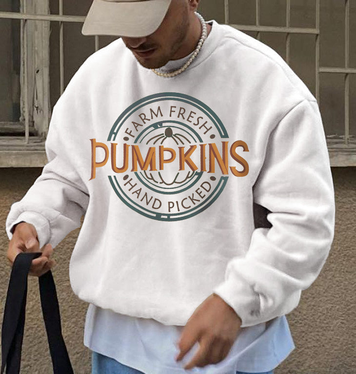 Halloween Pumpkin Graphic Casual Crew Neck Sweatshirt