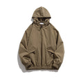 Men's Pure Color Zipper Up Hoode Jackets with Pocket