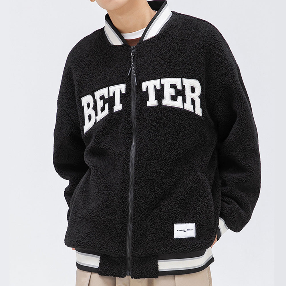 Better Coat Men's Embroidery Sherpa Bomber Jackets