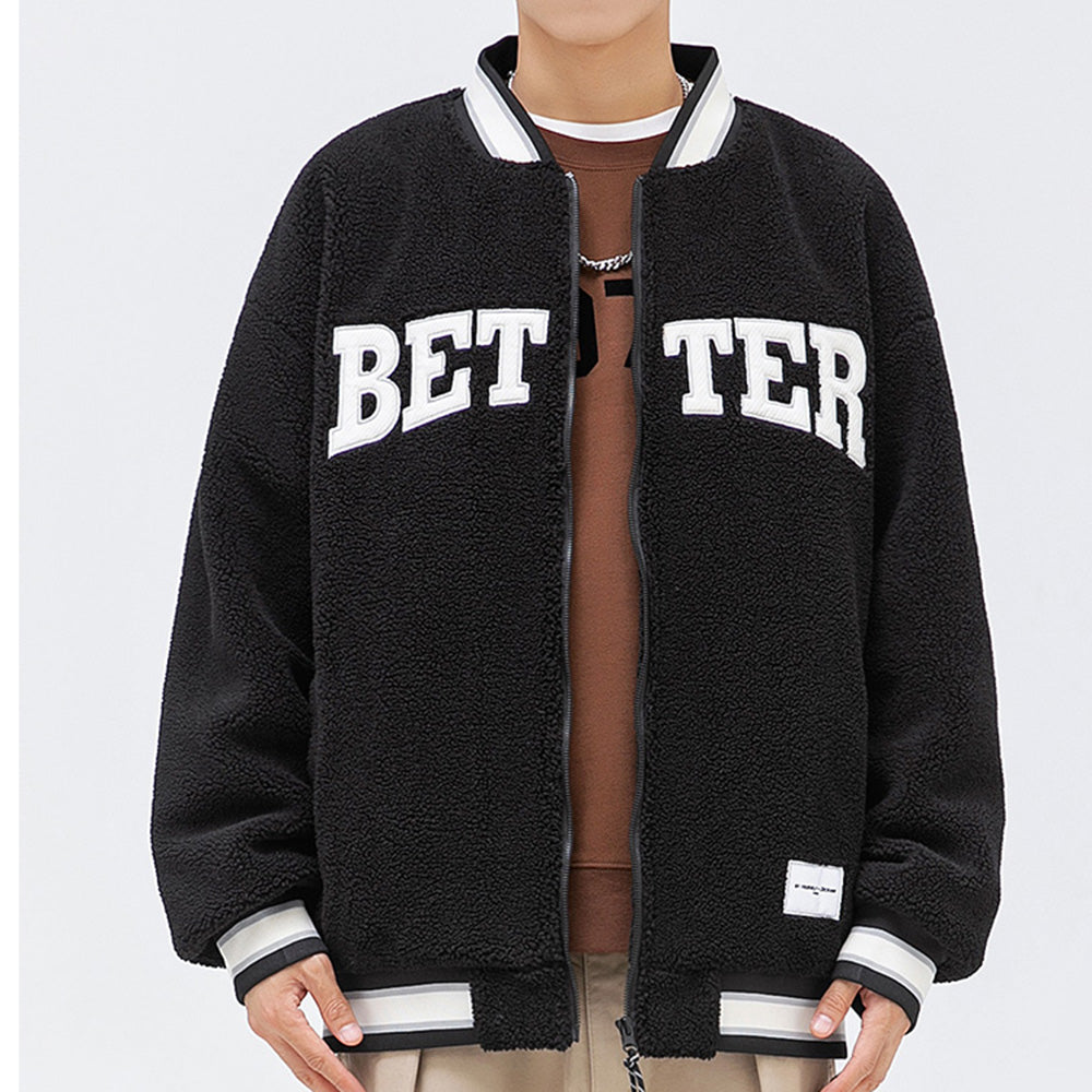 Better Coat Men's Embroidery Sherpa Bomber Jackets