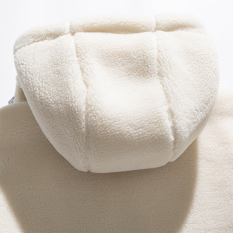 Men's Streetwear Zipper Up Hoode Sherpa Jackets