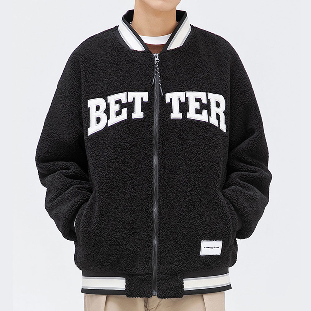 Better Coat Men's Embroidery Sherpa Bomber Jackets