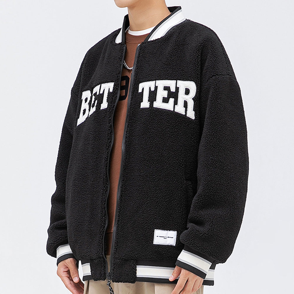 Better Coat Men's Embroidery Sherpa Bomber Jackets