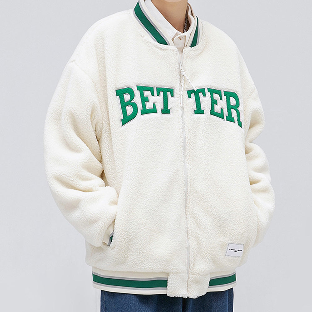Better Coat Men's Embroidery Sherpa Bomber Jackets