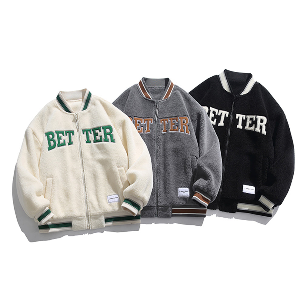 Better Coat Men's Embroidery Sherpa Bomber Jackets