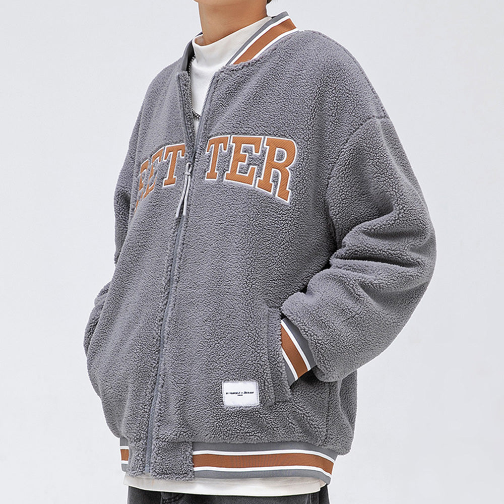 Better Coat Men's Embroidery Sherpa Bomber Jackets