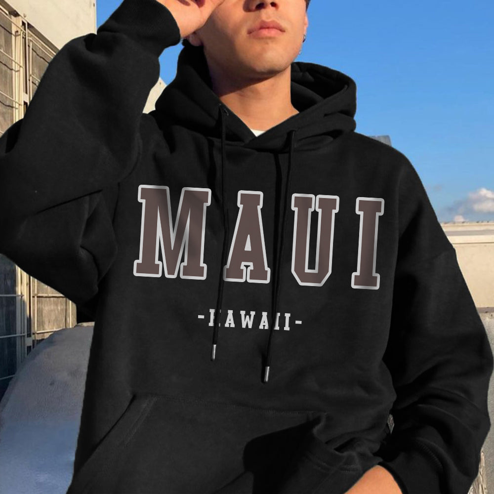 Vintage Maui Hawaii Hoodie, Retro Americana Clean Fit Pullover