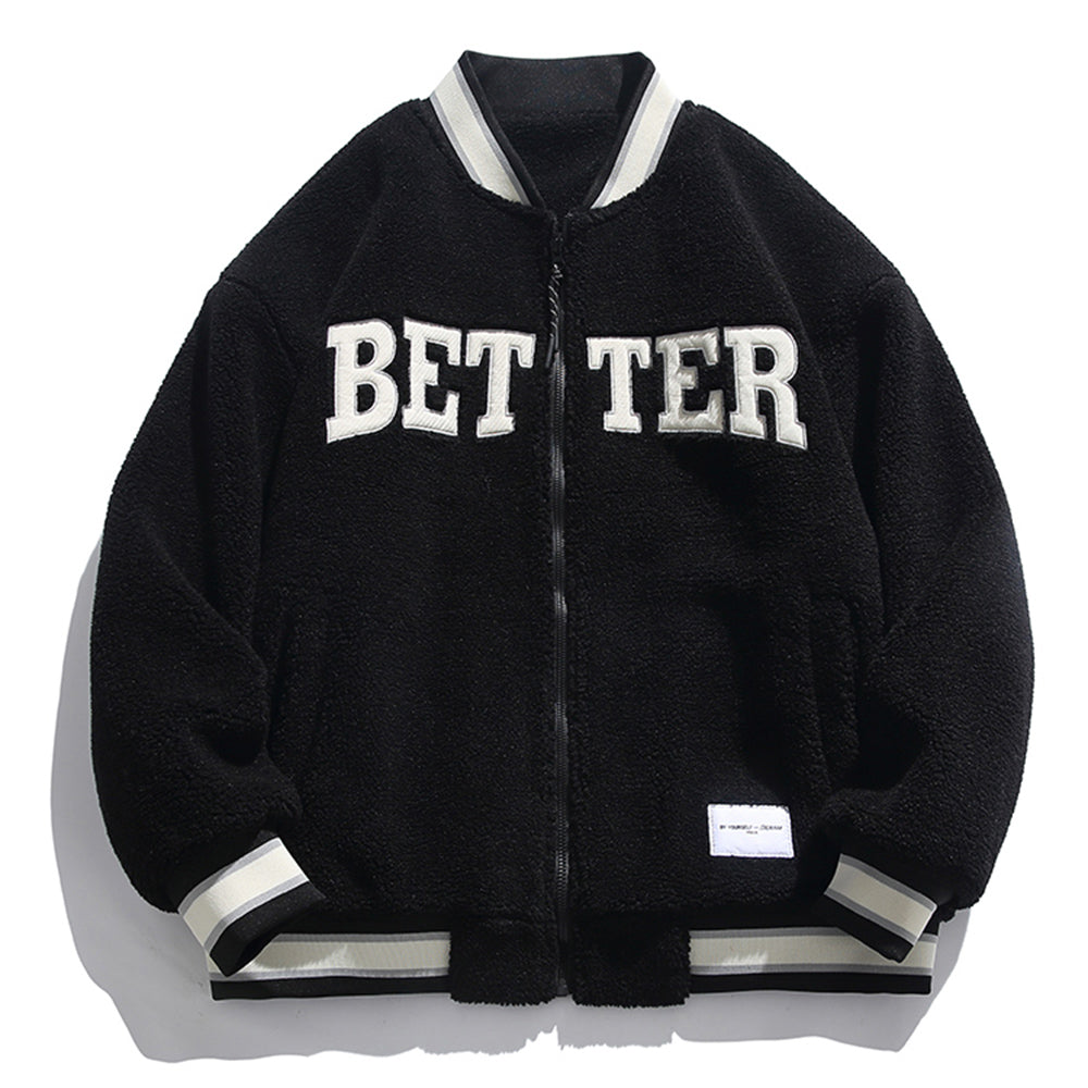 Better Coat Men's Embroidery Sherpa Bomber Jackets