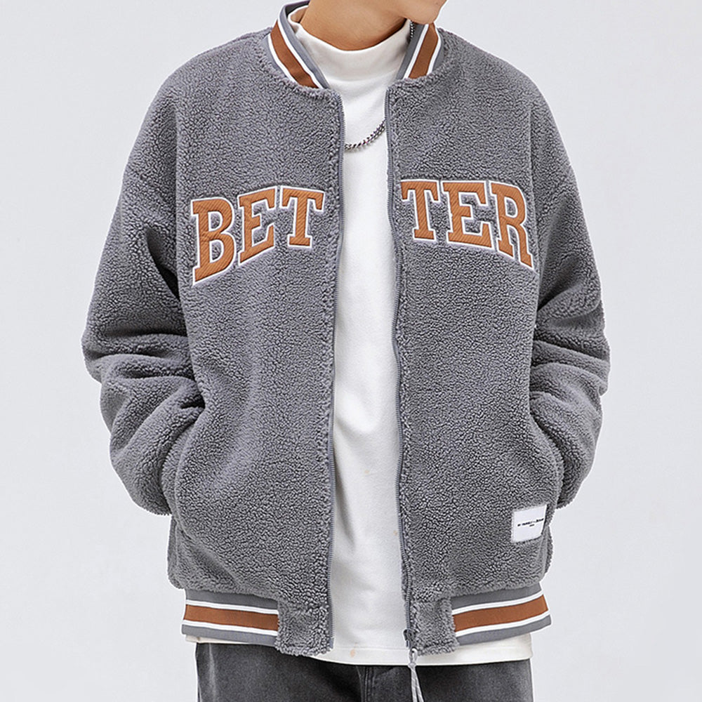 Better Coat Men's Embroidery Sherpa Bomber Jackets