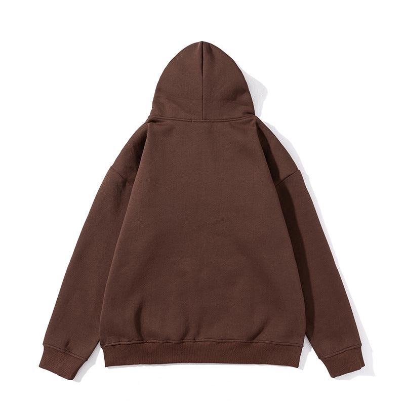 Letter Embroidered Zip Fleece Men's Jacket