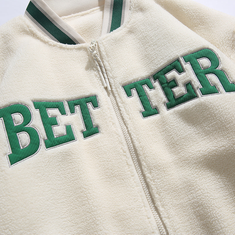 Better Coat Men's Embroidery Sherpa Bomber Jackets