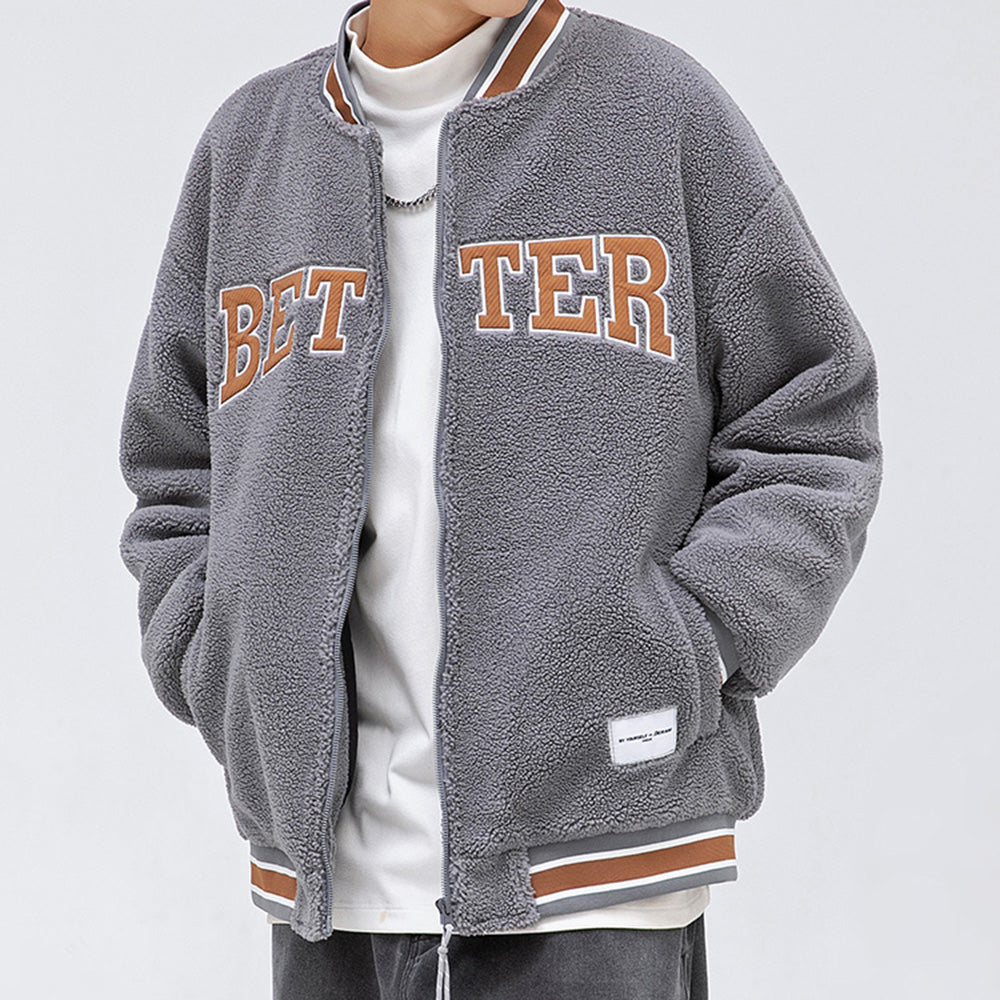 Better Coat Men's Embroidery Sherpa Bomber Jackets