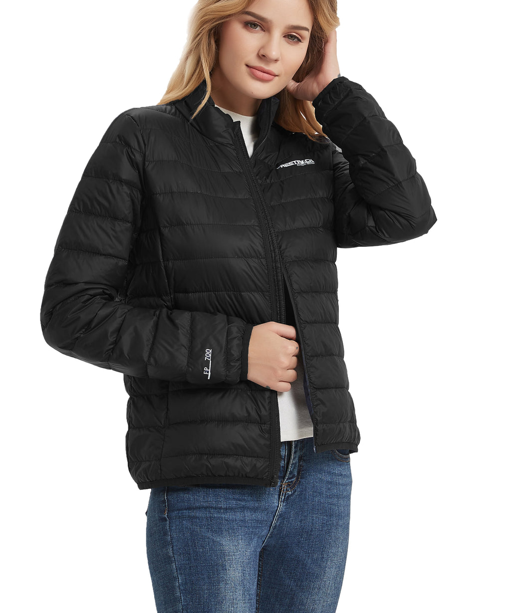 Freetrack Women's Lightweight Stand Collar Zip Up Quilted Sleeveless Puffer Jacket