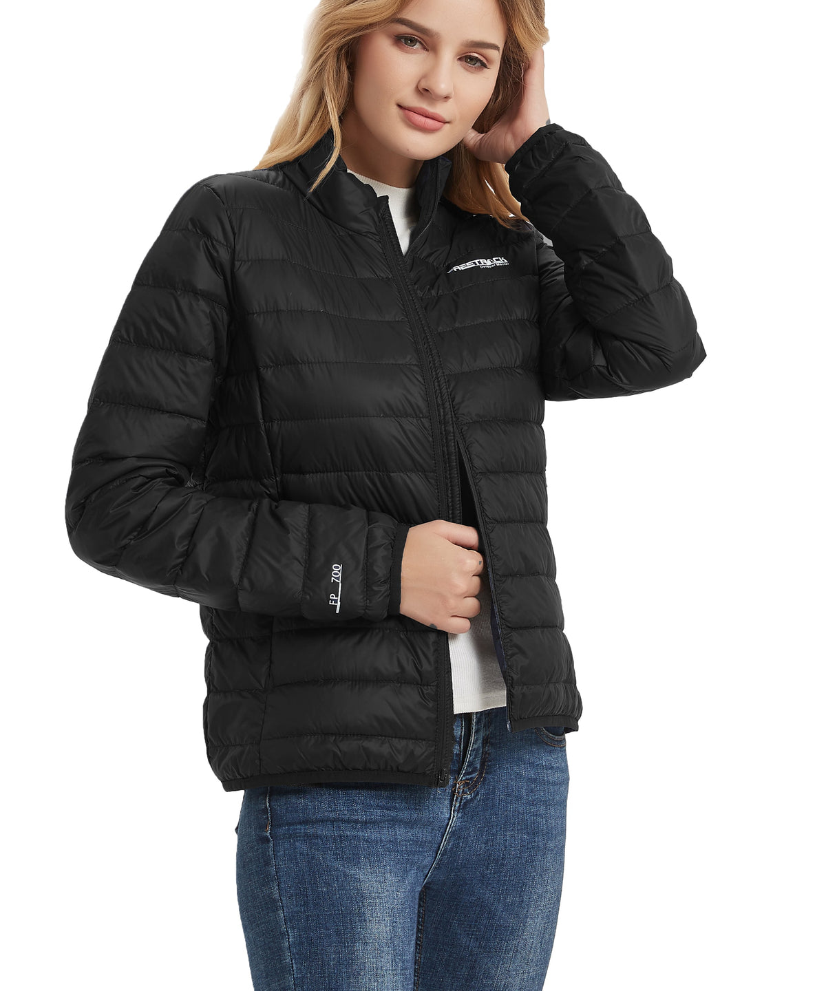 Freetrack Women's Lightweight Stand Collar Zip Up Quilted Sleeveless Puffer Jacket