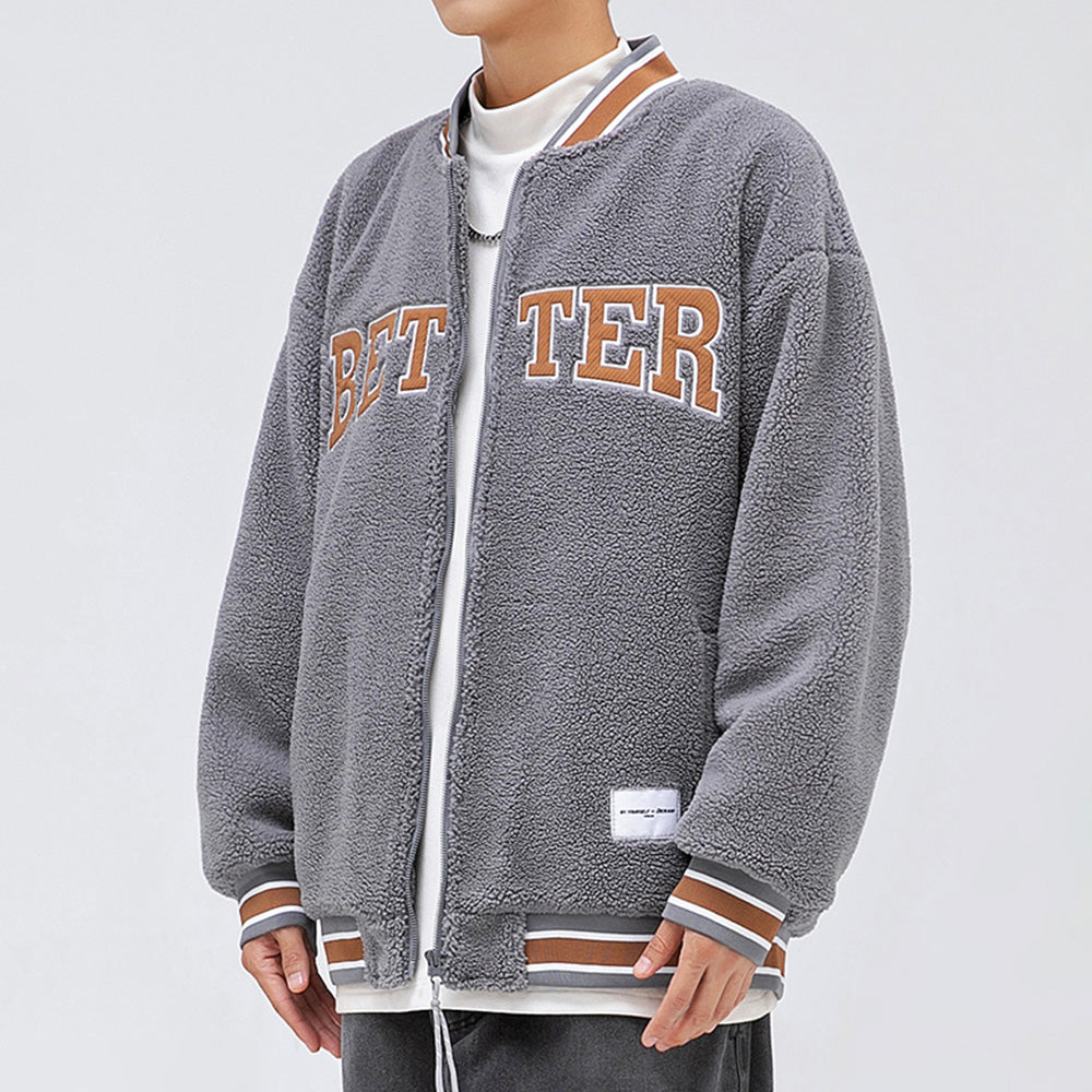 Better Coat Men's Embroidery Sherpa Bomber Jackets
