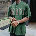 "MAUI" Print Men's Retro Loose Fit T-Shirts