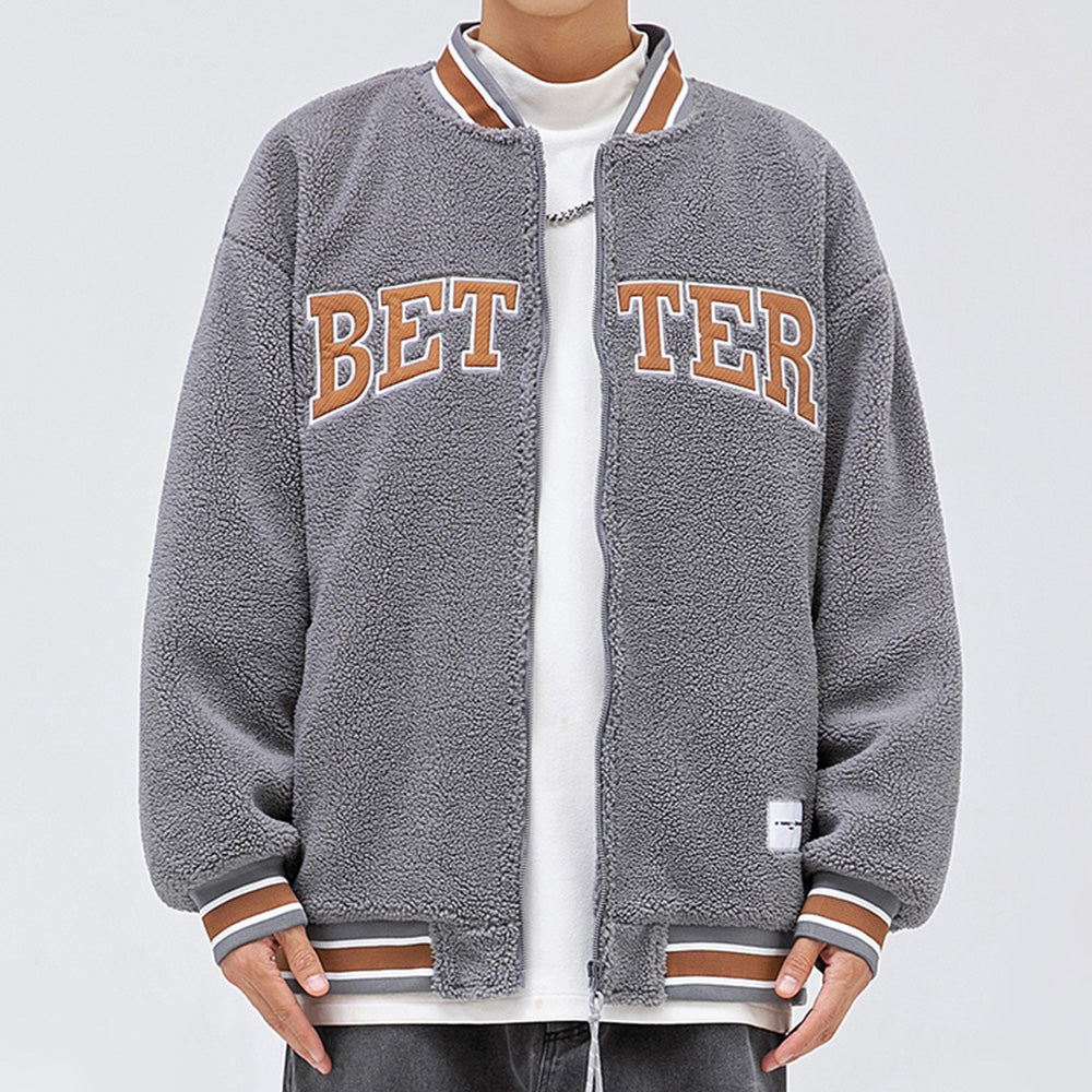 Better Coat Men's Embroidery Sherpa Bomber Jackets