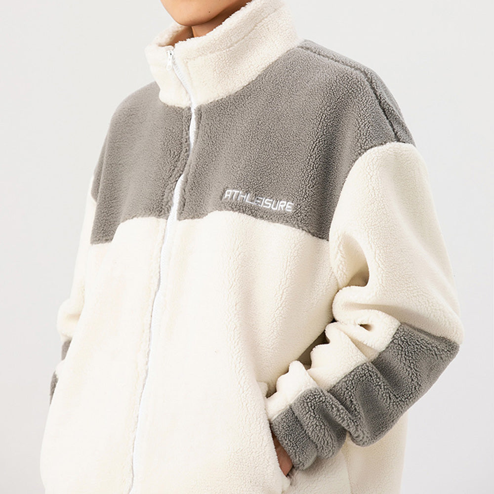 Men's Fashion Stitching Embroidery Sherpa Jackets
