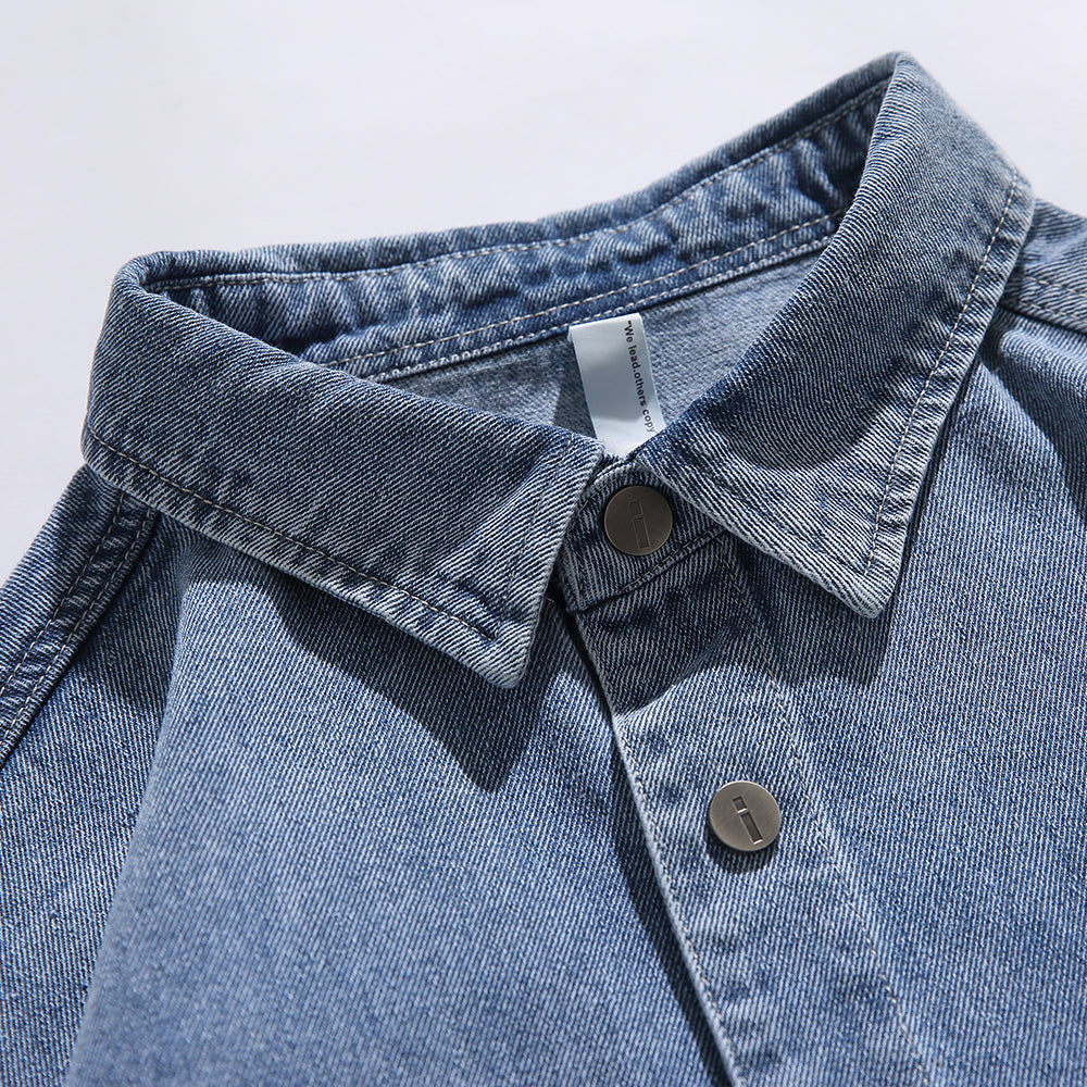 Men's Casual Button Up Denim Shirts with Pocket