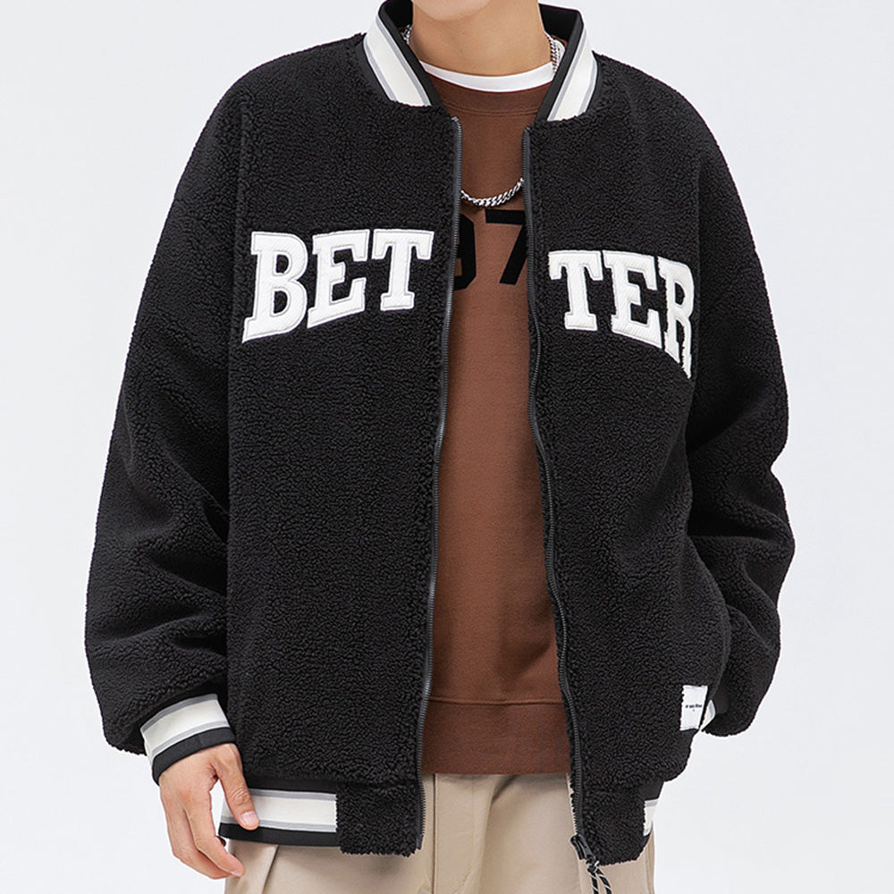Better Coat Men's Embroidery Sherpa Bomber Jackets
