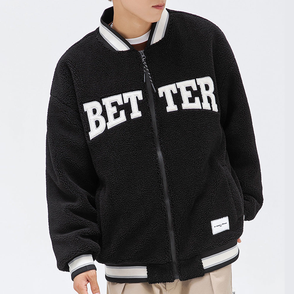 Better Coat Men's Embroidery Sherpa Bomber Jackets
